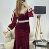 Veloria — Robe Longue en Velours avec Détails Strass