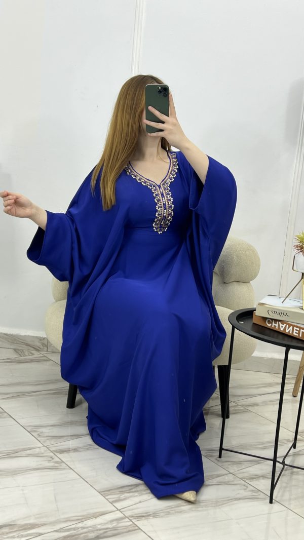 Kaftan "Butterfly" – Élégance Fluide & Strass Étincelants (10 Couleurs)