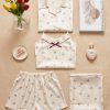 Ensemble Pyjama 4 Pièces en Satin – Élégance Romantique à Motif Cœurs
