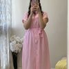 Robe Céleste - Coupe Midi Élégante avec Ceinture